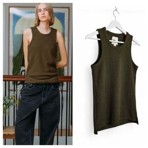 33mm Andersen Memories of Yesterday Khaki Green Waffle Tank Top Unisex S